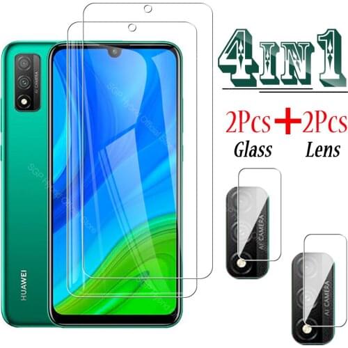 4-in-1 P Smart 2020 Screen Tempered Glass Protector On The For Huawei P Smart Plus 2019 Psmart 2019 Camera Lens Protective Film