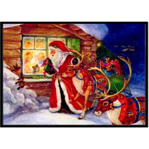 5D diamond painting full diamond Santa Claus round diamond mosaic pattern home decoration DIY handmade