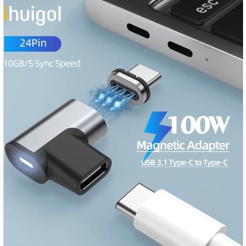 Ihuigol 24Pins Magnetic Type C Adapter 100W Quick Charge USB C Sync Data Converter For MacBook Pro Xiaomi Mi 9 Redmi Samsung