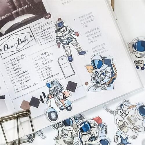 24pcs/pack Kawaii Stationery Stickers Astronaut daily life Decal DIY Album Scrapbooking Seal Sticker Kawaii Stationery Gift
