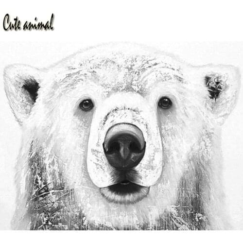 Diy Diamond embroidery Bear animal polar bear full drill square round Diamond painting stitch cross kit Diamond mosaic Art decor