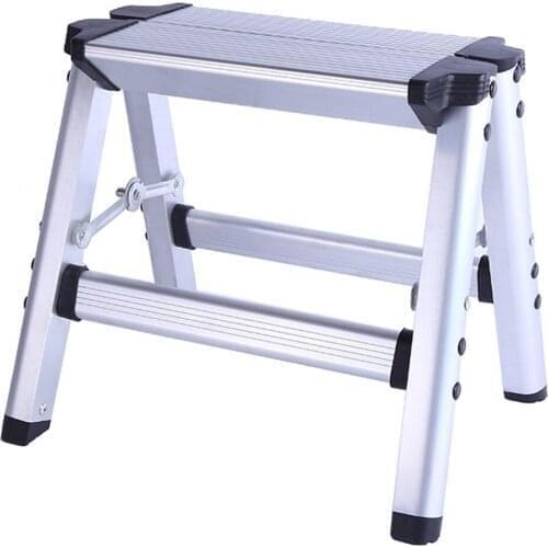 Aluminum Folding Ladder Maximum Load 2 Step Stool Ladder Anti Slip Safety Platform Ladder 150KG Maximum Load