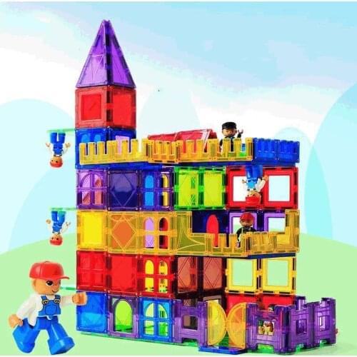 Color Window Magnetic Sheet Childrens Educational Transparent Magnetic Building Blocks and Iron-absorbing Stone Assembling Set