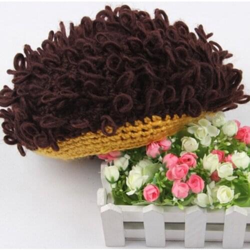 Hip Hop Casual Children Wig Hat Handmade Wool Wavy Hair Afro-hair Female Cap Headdress Turban Hair Accessories