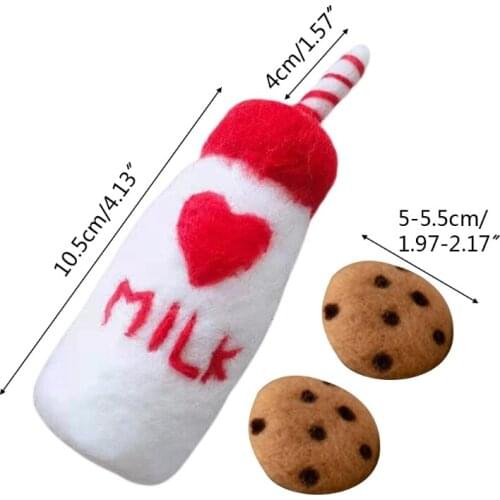 DIY Baby Wool Felt Milk Bottle+Cookies Decorations Newborn Photography Props Set