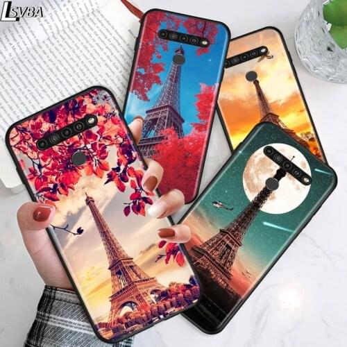 Eiffel Tower for LG G8 G8S G8X V30 V35 V40 V50 V60 ThinQ Q60 K40 K50 K51 K61 K71 K92 K62 Soft Black Phone Case
