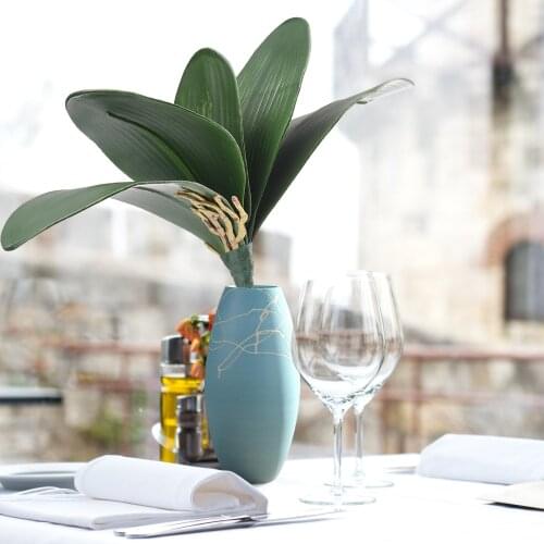 Artificial Green butterfly orchid Leaf PU Flower Leaf DIY for natual creative home garden living room decoration indoor
