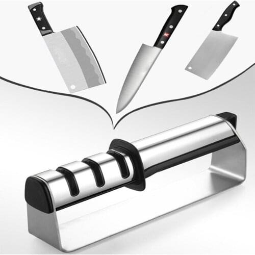 304 Stainless Steel Handheld Knife Sharpener Professional Knife Sharpener Kitchen Tool Accessories Non-slip Durable Whetstone