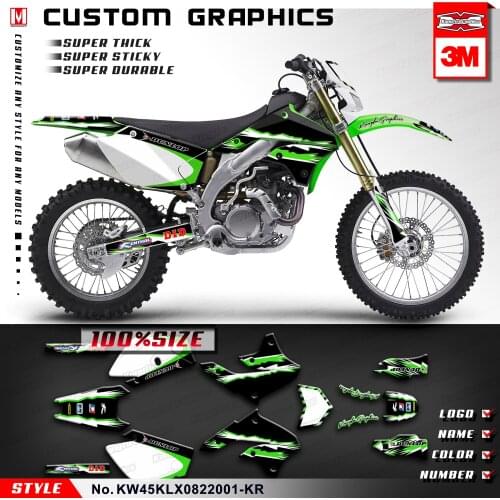 KUNGFU GRAPHICS Vinyl Wraps Dirt Bike Sticker Kit for KLX450R KLX 450 R KLX 450R 2008 2009 2010 2011 2012 2013 2014 2015 to 2021