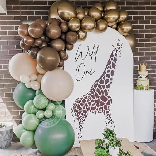 109pcs Bean Green Coffee Latex Balloons Metallic Gold Chrome Balloon Garland Birthday Wedding Baby Shower Anniversary Party Deco