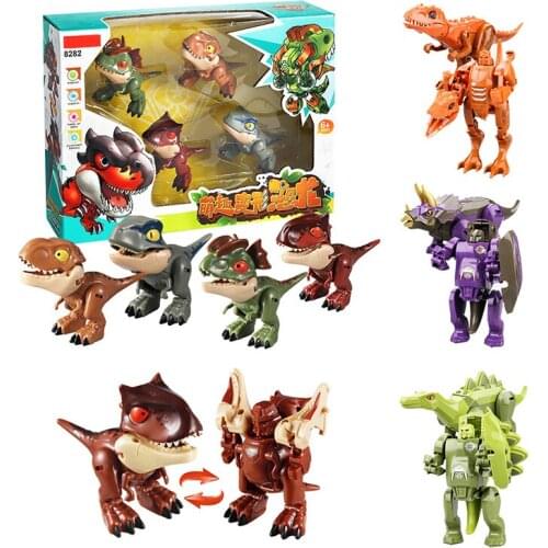 Kids Dinosaur Model Educational Toys Q Version Tyrannosaurus Velociraptor DIY Dinosaur Set Desktop Game Model Toys For Children
