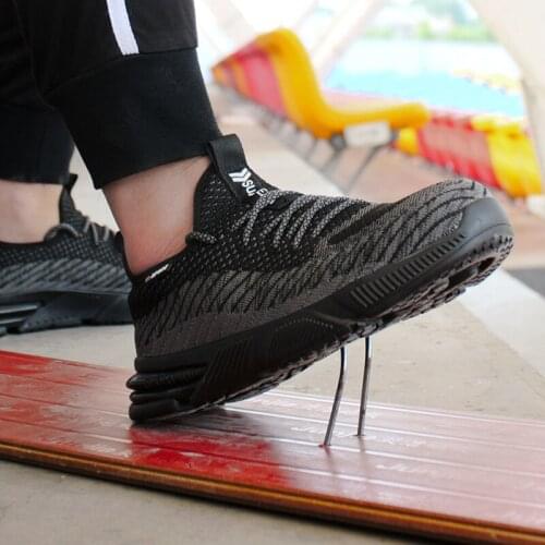 Mens Safety Shoes Boots With Steel Toe Cap Casual Mens Boot Work Indestructible Sports Shoe Puncture-Proof Sneakers Breathable