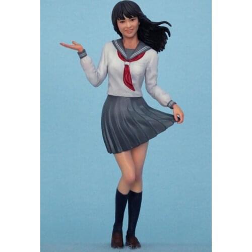 Unpainted Kit 1/20 65mm School uniforms summer girls Resin Figure miniature garage kit