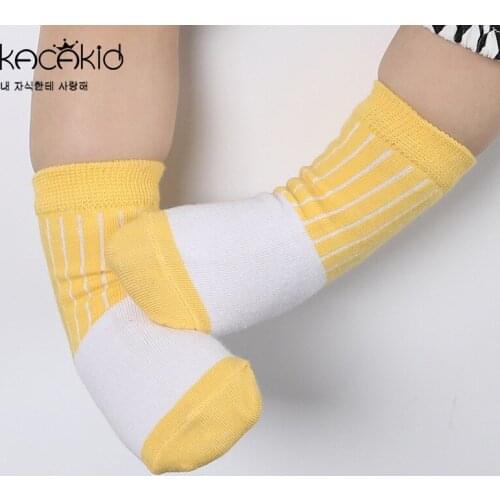 Kacakid 2019 New Stripe Color Patchwork Non Slip Boys Girls Cotton Socks Cheap Stuff Meias Infantil Kids Socks 0-4 Years