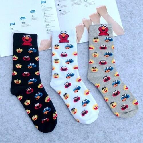 Sesame Street Sock Woman Anime Crew Socks Women Adult Kawaii Sox High Quality Soft Cotton Spring Autumn Unisex Trendy Calcetines