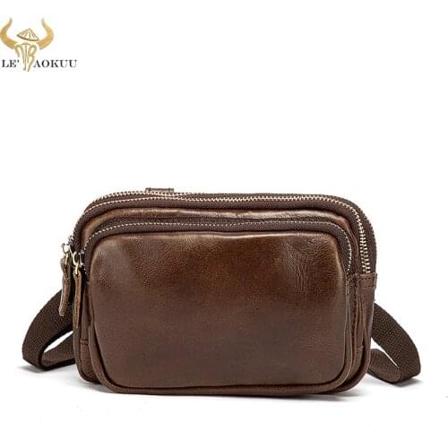 New Original Leather Travel Daily Mini Messenger One Shoulder Bag Designer Fanny Waist Belt Bag Cigarette Case Phone Pouch b573