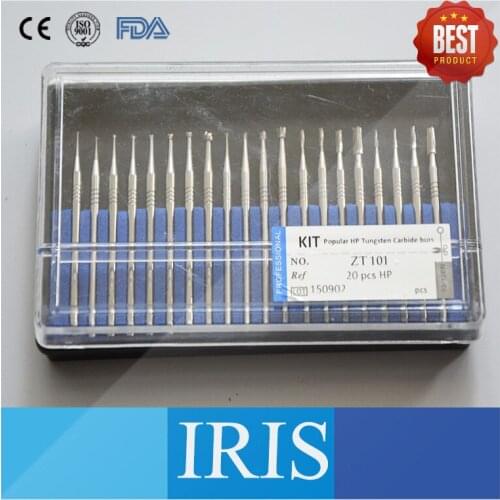 New 20 Pieces/ kit Popular HP Tungsten Carbide Polisher Kits Handpieces Burs Grinder For Alloy Metal Jewellery Polishing