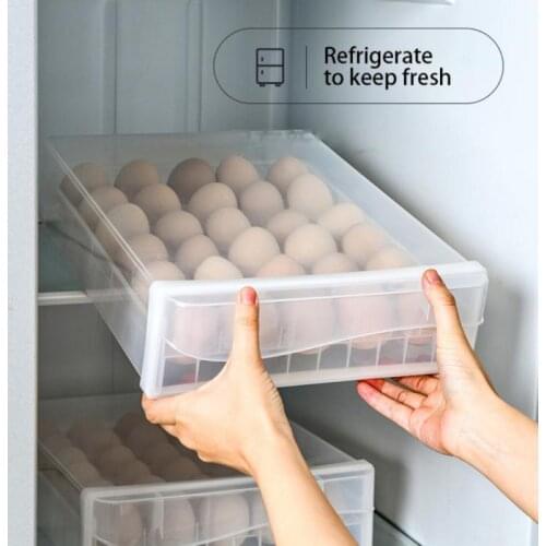 Newest PP Material Egg Storage Box Drawer-Type Safe Egg Refrigerator Organizer Drawer Transparent Double Layer Egg Tray 60 Grid