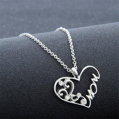 Blaike Exquisite Heart Mothers Day Necklace For Women Luxury Silver Color Pendant Necklace Best Gift For Mother
