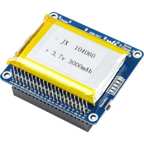 Waveshare 3000Mah Li-Polymer Battery HAT for Raspberry Pi Integrates SW6106 Chip