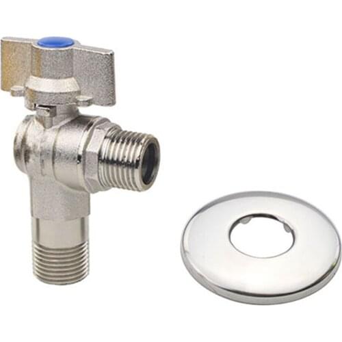 Full Open Water Heater Large Diameter Flow Gas Triangle Valve Copper Ball Core Cold And Hot Water Angle Valve