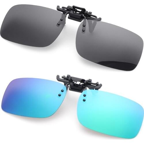 Polarized Clip On Flip Style Sunglasses UV400 Anti-Glare Driving Glasses Outdoor Eyewear Night Vision Glasses