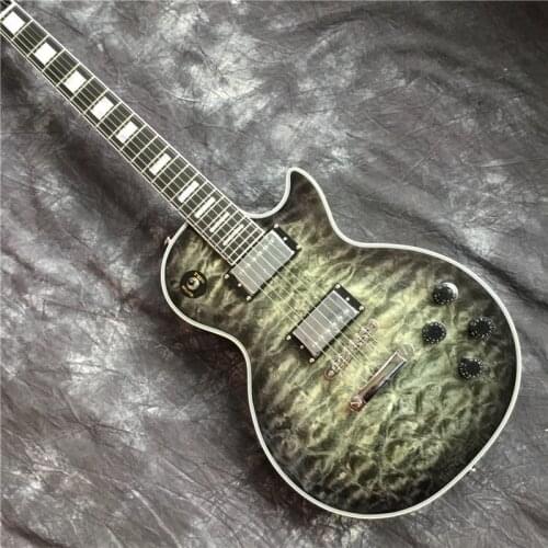 Custom black electric guitar color with maple flame top electric guitar oem guitar in china free shipping