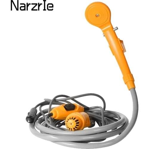 Portable Car Shower Washing Tool 12V - Pumps Water from Bucket Into Steady, Gentle Shower Stream for Outdoor Camping Travel Pet