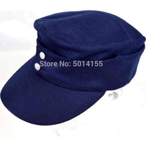 Replica WWII German Luftwaffe M43 Field Panzer Wool Cap Hat Blue