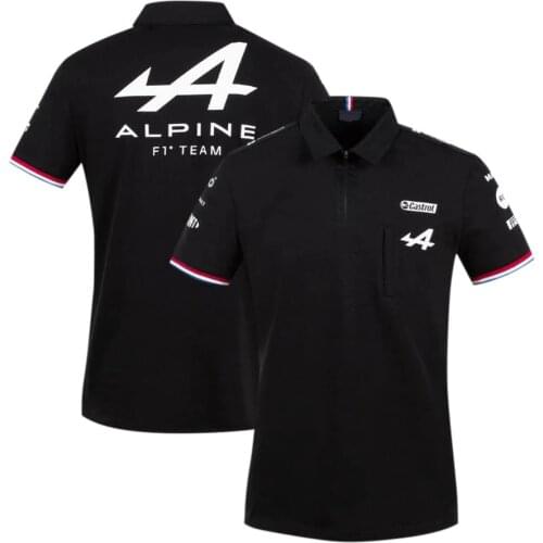 2021 Season Motorsport Alpine F1 Team ARacing T-Shirt White Black Breathable Teamline Short Sleeve Polo Shirt Car Fan Clothing