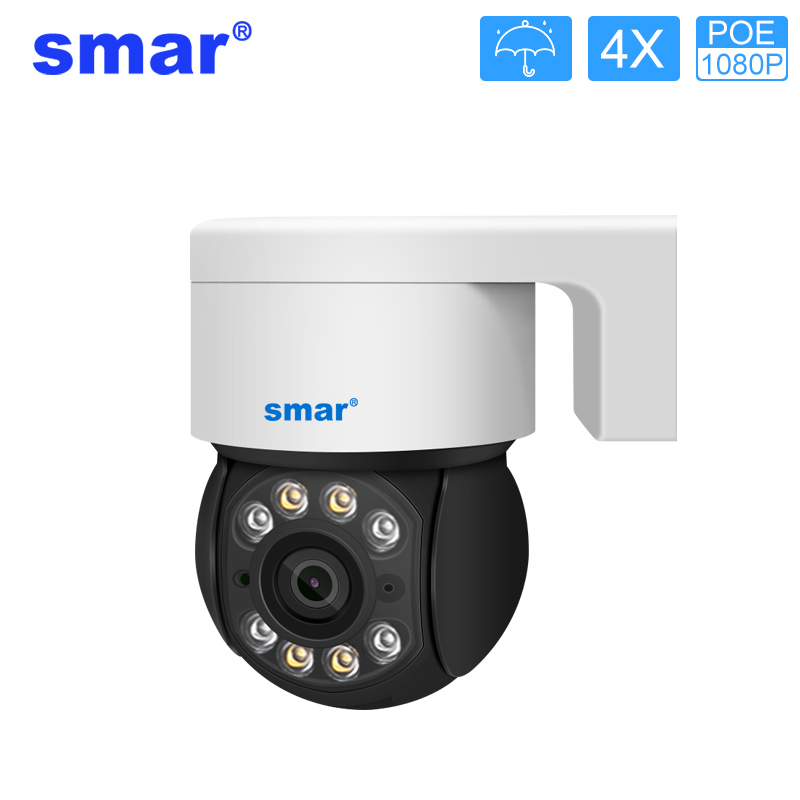 Smar POE PTZ Camera 2MP Outdoor Two Way Audio SD Card Slot AI Human Detect Full Color Night Vision Speed Dome Camera CCTV ICSEE