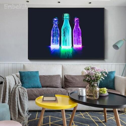 Embelish 1 Pieces Hot Three Bottles Wall Art Pictures For Living Room Modern Home Decor HD Canvas Painting Bedroom Artworks