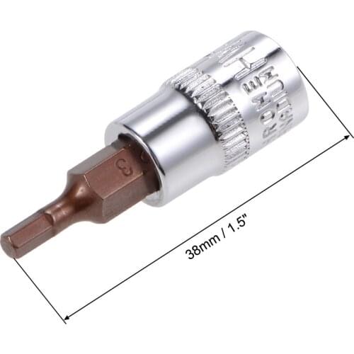 Uxcell 1/4-Inch Drive Bit Socket H4 S2 Steel 38mm Length 2 Pcs