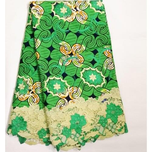 Party Q Latest Style African Wax Lace Fabric Per Lot African Ankara Wax Embroidery Guipure Lace Fabric For Nigerian Dress