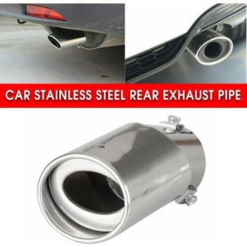ABS Chrome Car Stainless Steel Rear Exhaust Pipe Tail Muffler Tip Round Accessories Exhaust Systems Assembly Chromium Styling