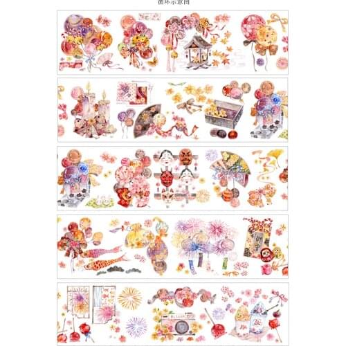 1 Loop 7cmx120cm Balloon Crystal Pet Tea Decorative Japanese Masking Tape