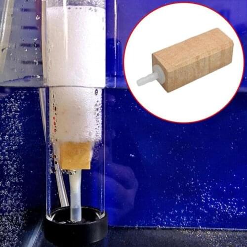 1pc Aquarium Natural Wooden Air Bubble Stone Diffuser Fish Tank Pond Oxygen Pump Increasing Wood Protein Egg Split Bubble Joint