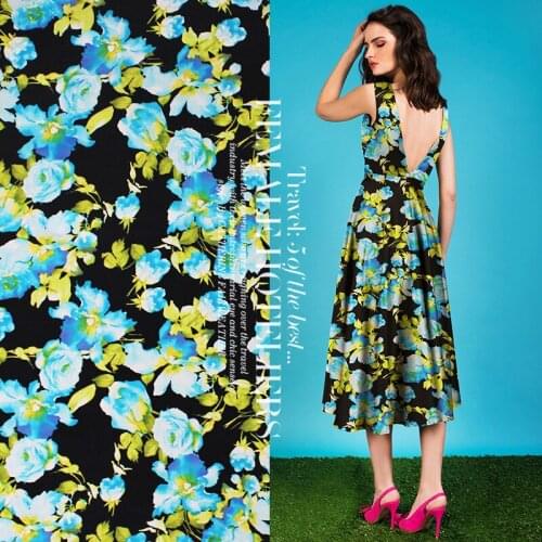 114 cm printed silk fabric for dress 14 mm silk crepe de chine fabric summer breathable dress dress fabric wholesale silk cloth