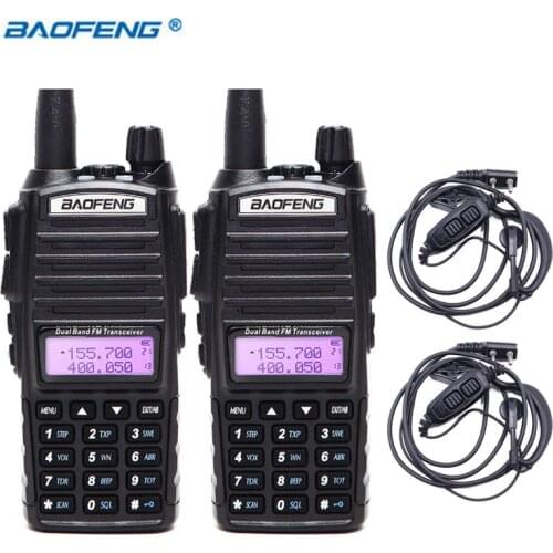 2pcs BaoFeng UV-82 5W Walkie Talkie Dual Band VHF/UHF Double PTT BAOFENG uv-82 Amateur portable Radios