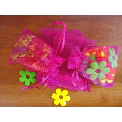 20*30cm 200pcs Organza Bag rose Red Drawstring bag jewelry packaging bags for tea/gift/food/candy small transparent Yarn bag