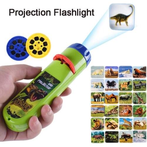 24Pcs Projection Flashlight Luminous Projector Light Cartoon Animal Ocean Early Education Toys GiftsFor Children Kids Baby