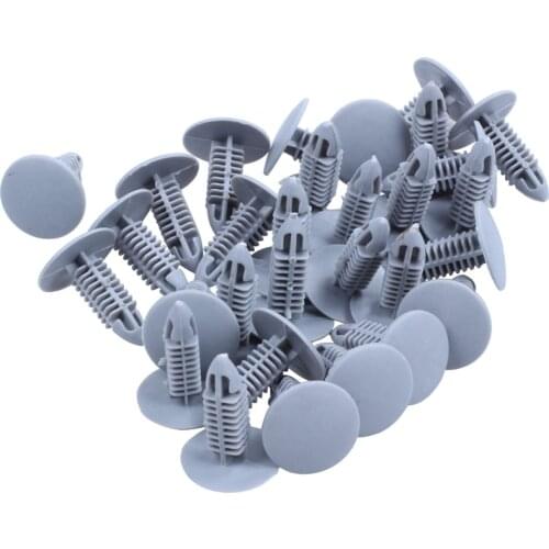 30 Pieces Plastic fastening screws Gray Flange Fender Bumpers Clips For 6mm x 6.7mm Hole