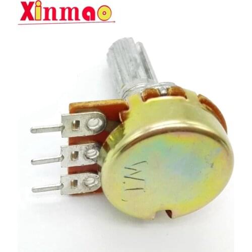 5pcs WH148 B1K B2K B5K B10K B20K B50K B100K B500K 3Pin 20mm Shaft Amplifier Dual Stereo Potentiometer 1K 2K 5K 10K 50K 100K 500K