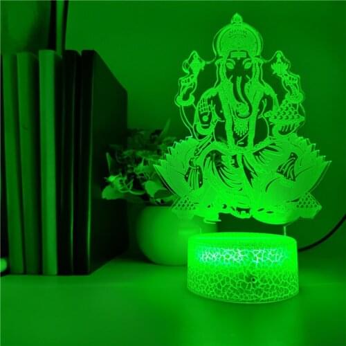 Acrylic 3D Desk Lamp USB Night Light LED Bodhisattva Image Lamp RGB Nightlight Atmosphere Decoration Sincere Gift for Believers