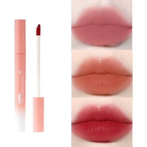 Beauty Lip Gloss Velvet Matte Lasting Sexy Peach Pink Lipstick Non-Stick Cup Makeup Lip Tint Pen Cosmetic Makeup Maquiagem
