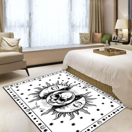 Hippie Moon Area Large Rugs Anti Slip Kitchen Living Room Bedroom Bath Doormat Sun Skull Floor Mat Printed Carpets