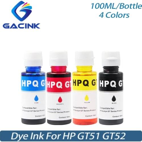 Dye Ink 100ML/Bottle For HP GT51 GT52 Refill Ink For HP Deskjet GT5810 GT5820 5810 5820 For HP 110 115 310 315 Inkjet Printer