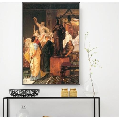 Citon Lawrence Alma-Tadema《A Sculpture Gallery 1867》Canvas Oil Painting Artwork Poster Picture Modern Wall Decor Home Decoration