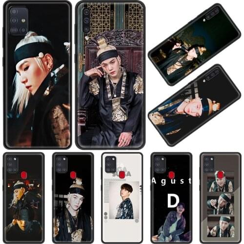 For Samsung Galaxy A12 A21 A21S A02S A32 5G A51 A71 A41 A01 A11 Coque Luxury A50 A70 Silicone Shell Kpop Boy Group Agust D SUGA