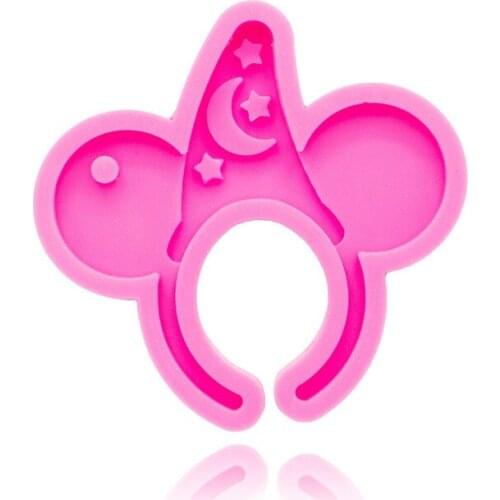 Moon Mouse Resin Mold Reusable Cartoon Silicone Mold Non-toxic Tasteless Non-stick Chocolate Mold with Hole Keychain Accessories